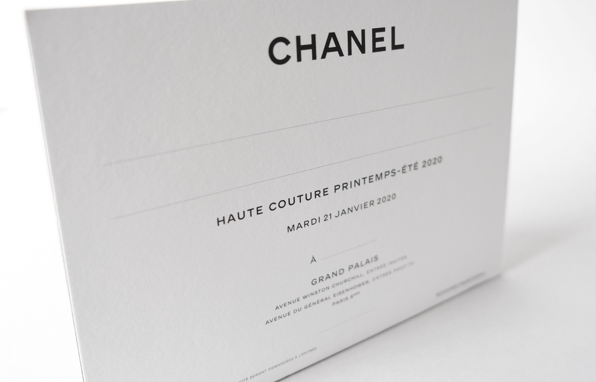 CHANEL Fashion show invitation and leaflet  Embossing Hot Stamping  Invitation